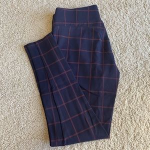 Loft navy plaid leggings - M